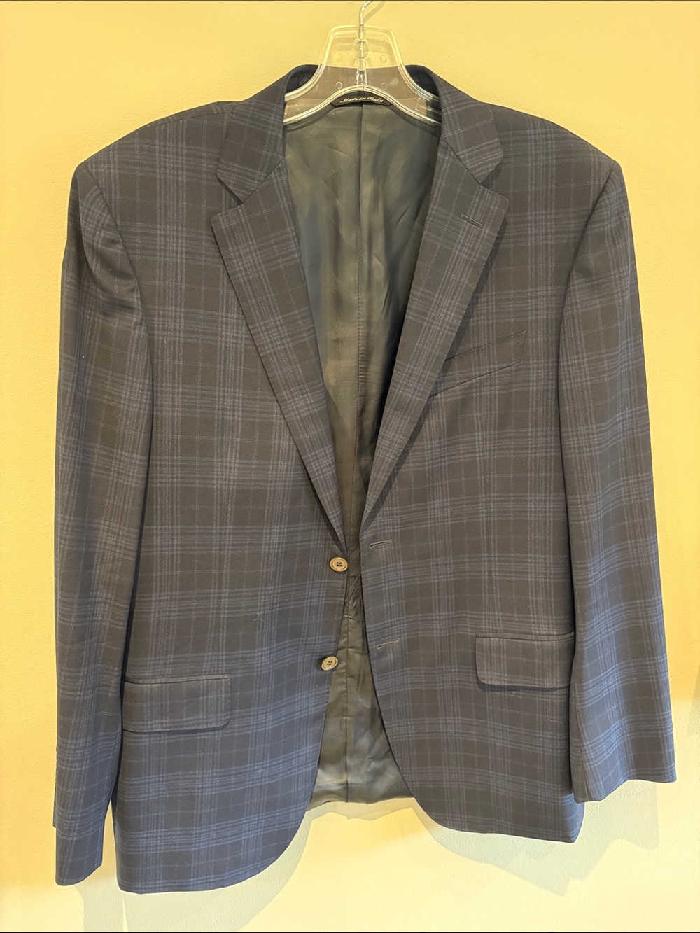 Canali Men's Blue-Gray Plaid Sport Coat